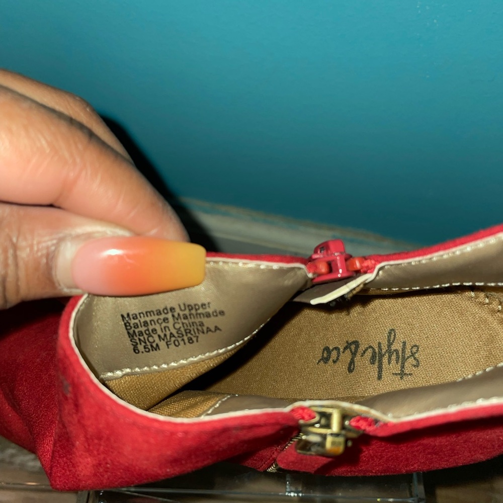 Style & Co Masrinaa red ankle booties - Picture 4 of 6